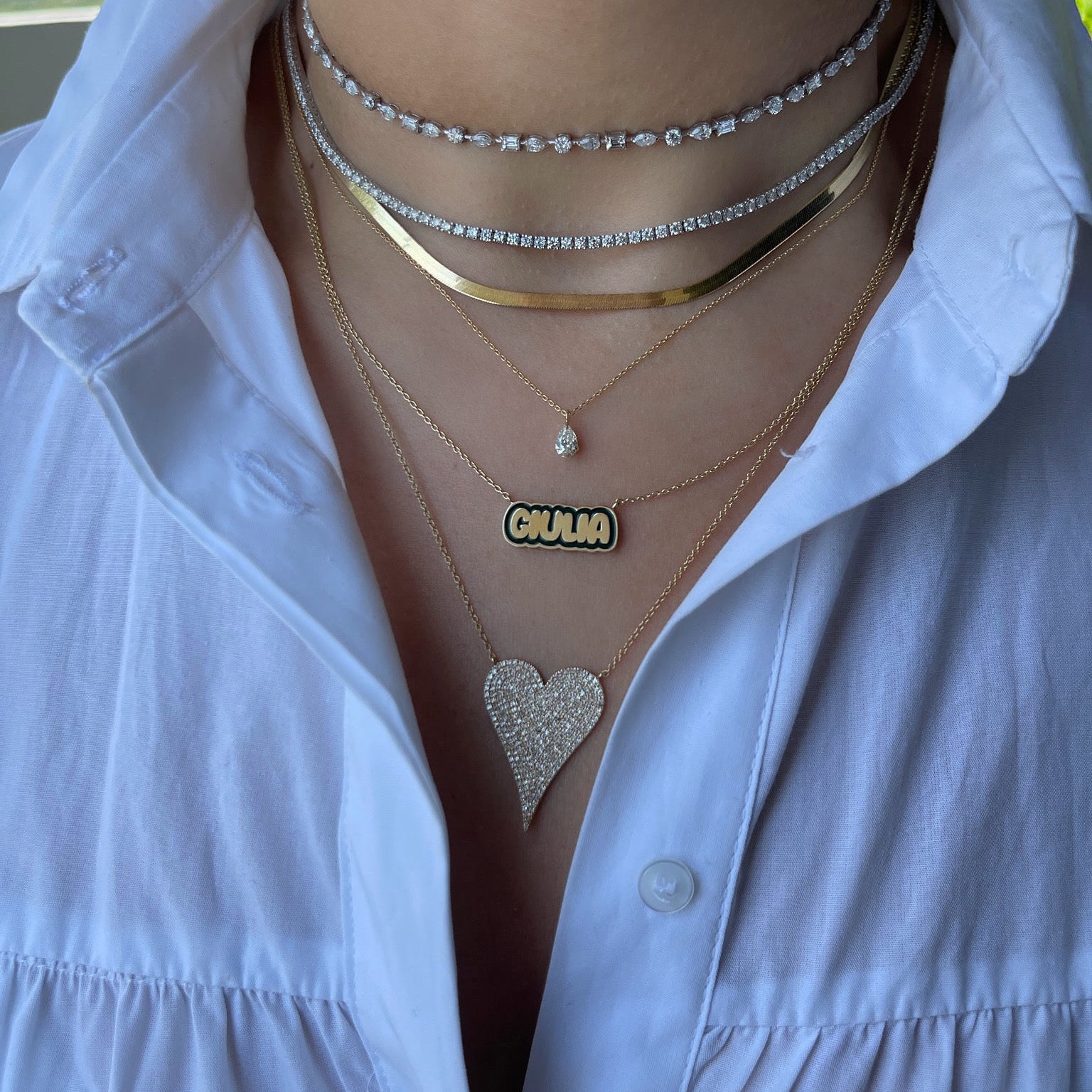 Custom Enamel Name Necklace