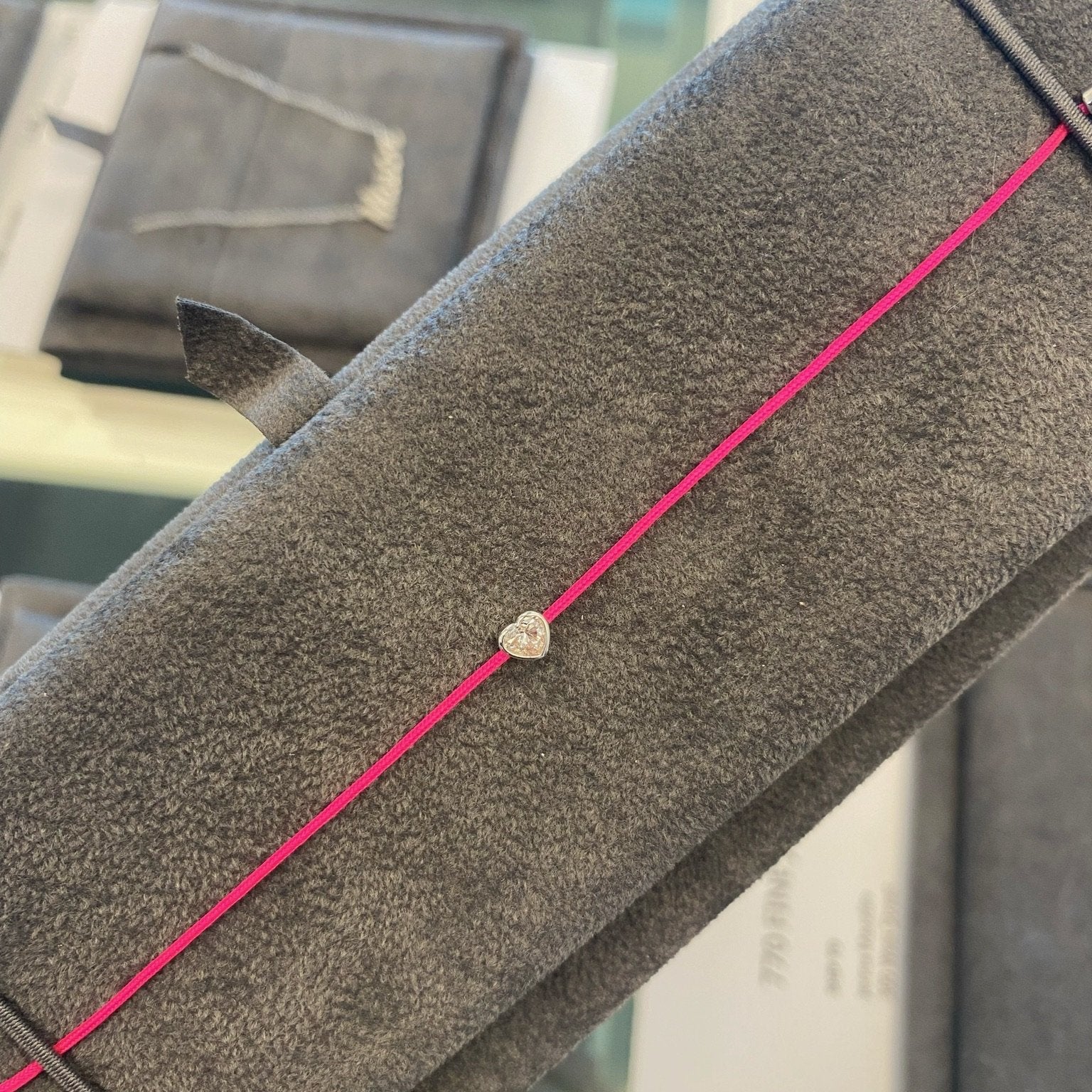 LIMITED EDITION 18k Fancy Heart Diamond Silk Cord Bracelet