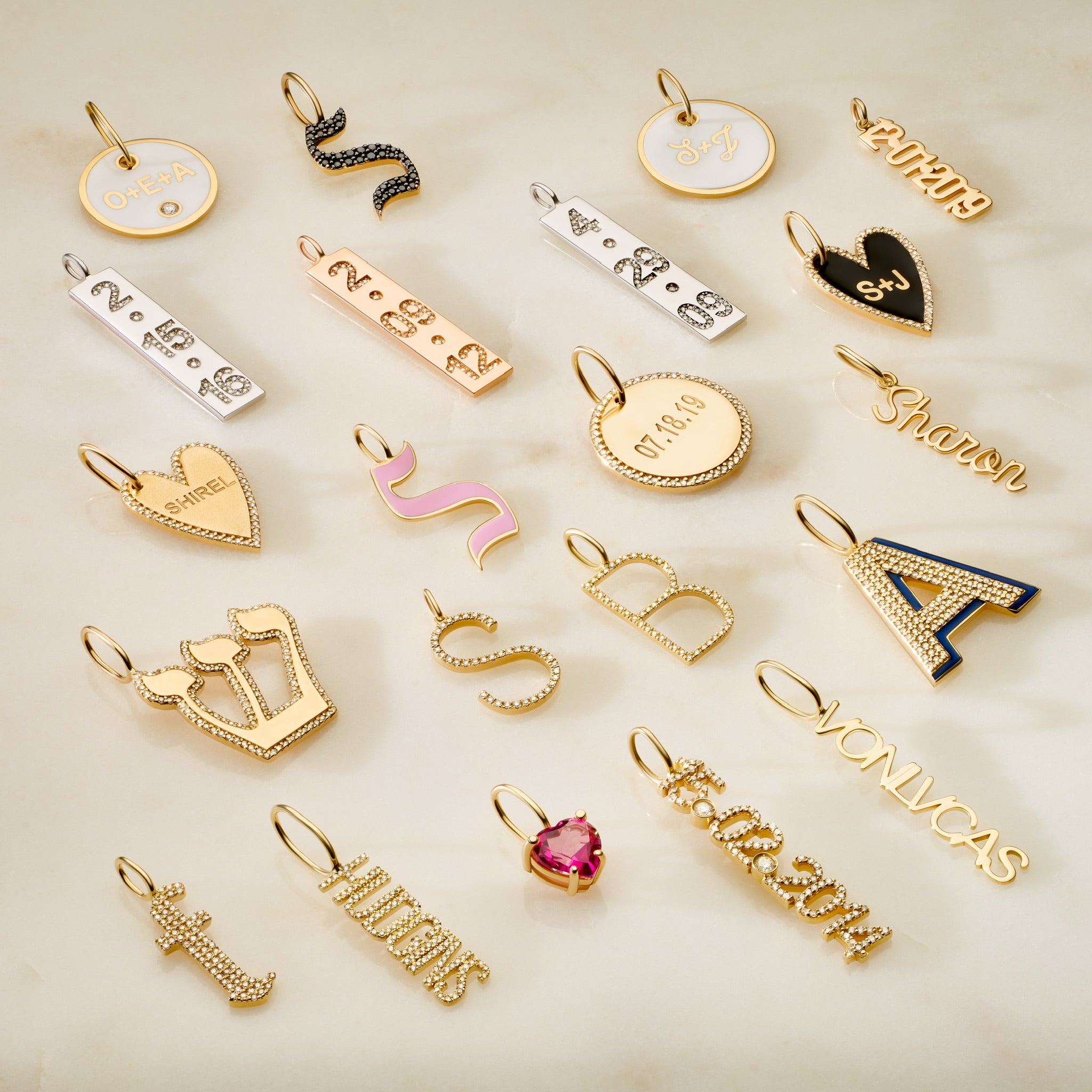 Gold Solid Name Charm