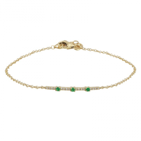 Diamond and Emerald Bar Bracelet