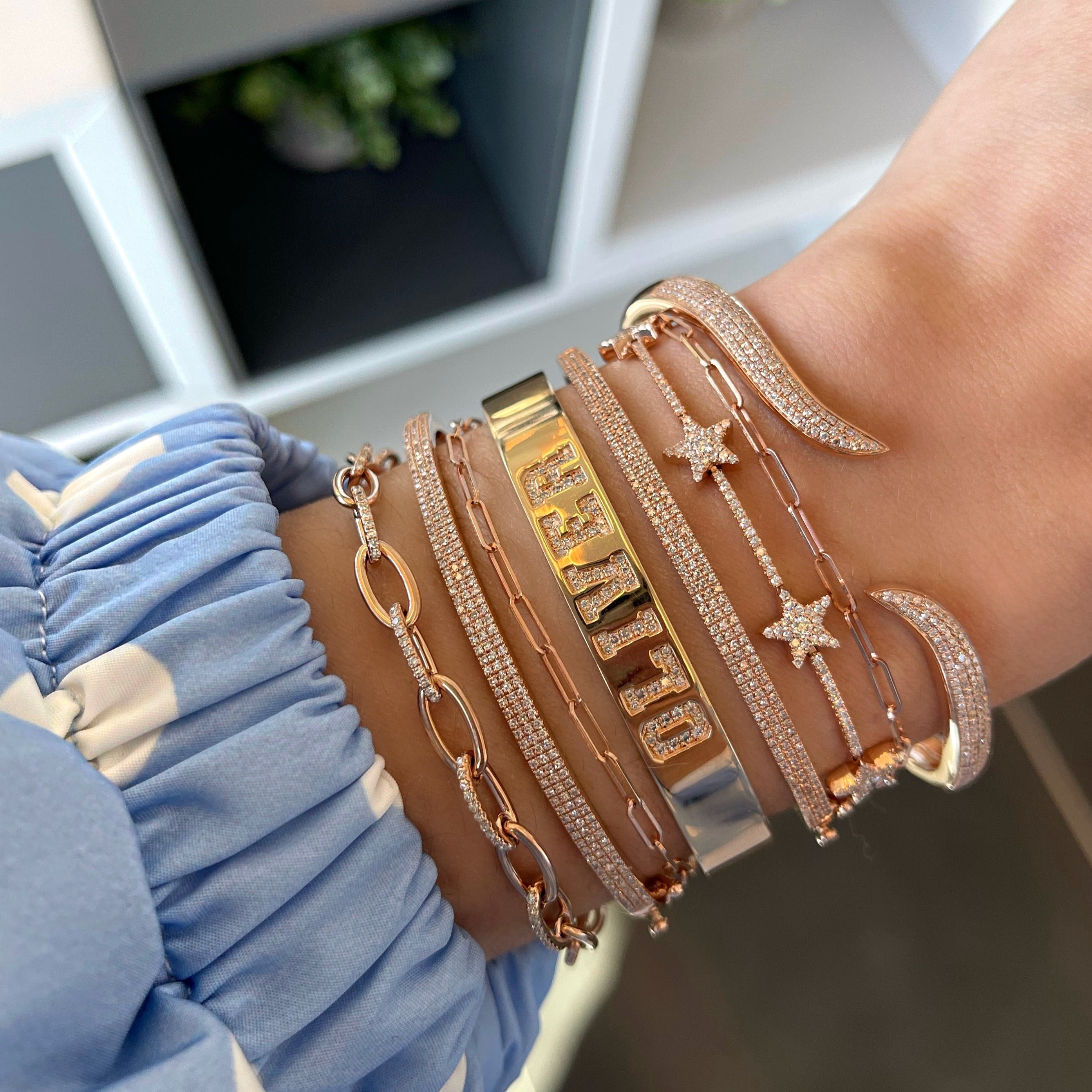 Gold and Diamond Cuff Bracelet