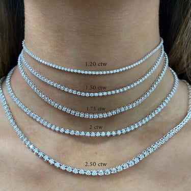 Half Diamond Tennis Necklace