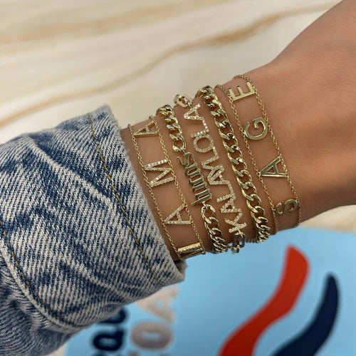 Buy Initial Birthstone Adjustable Bangle Bracelet Personalized Online in  India  Etsy