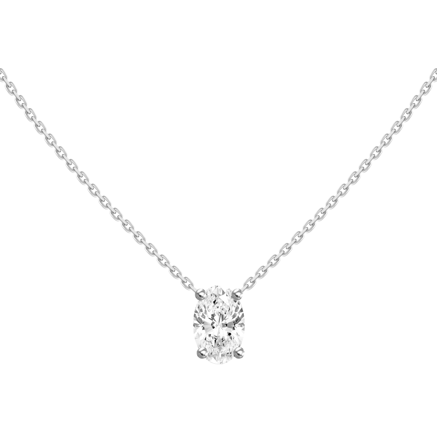 Half Carat Floating Diamond Necklace