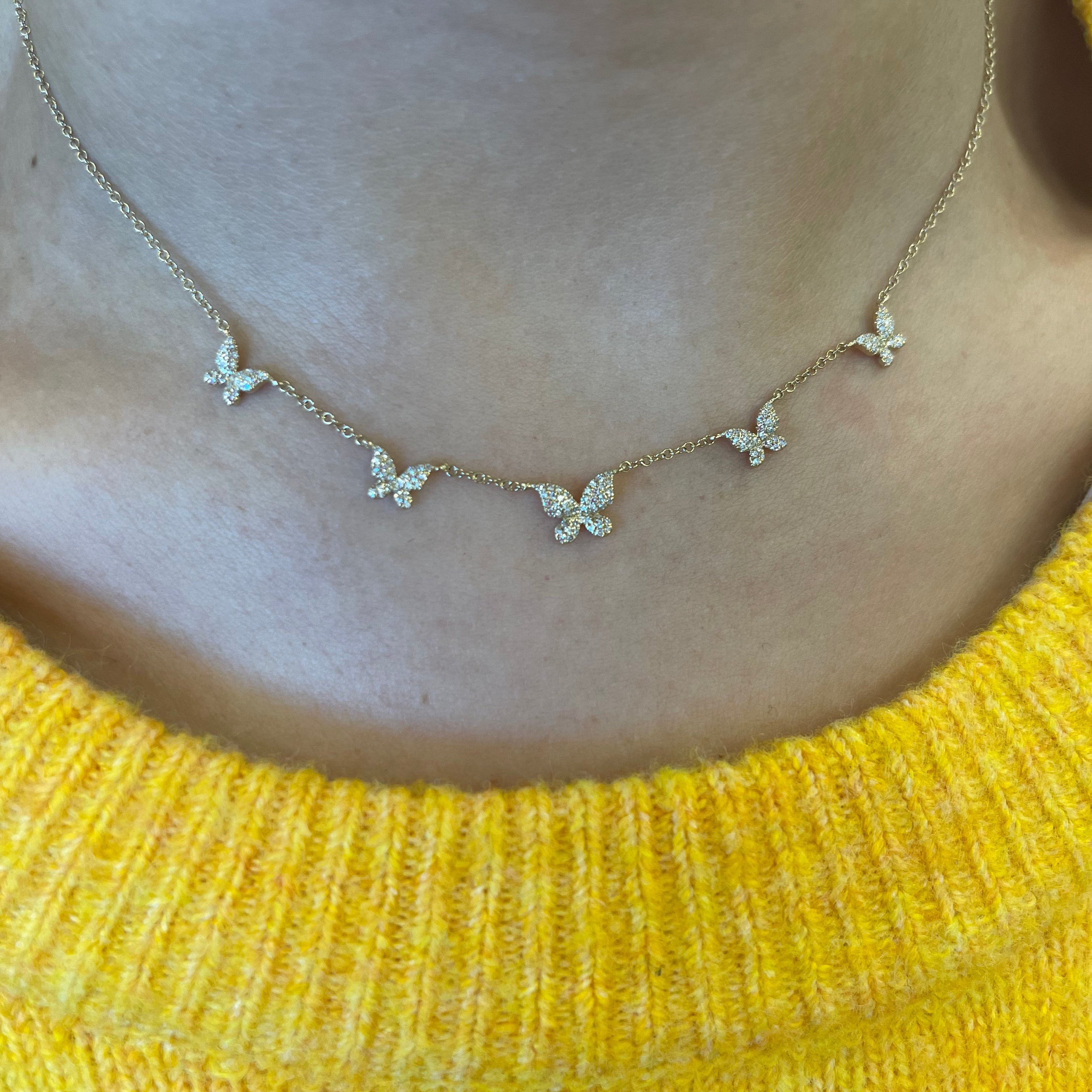 Five Butterflies Diamond Necklace