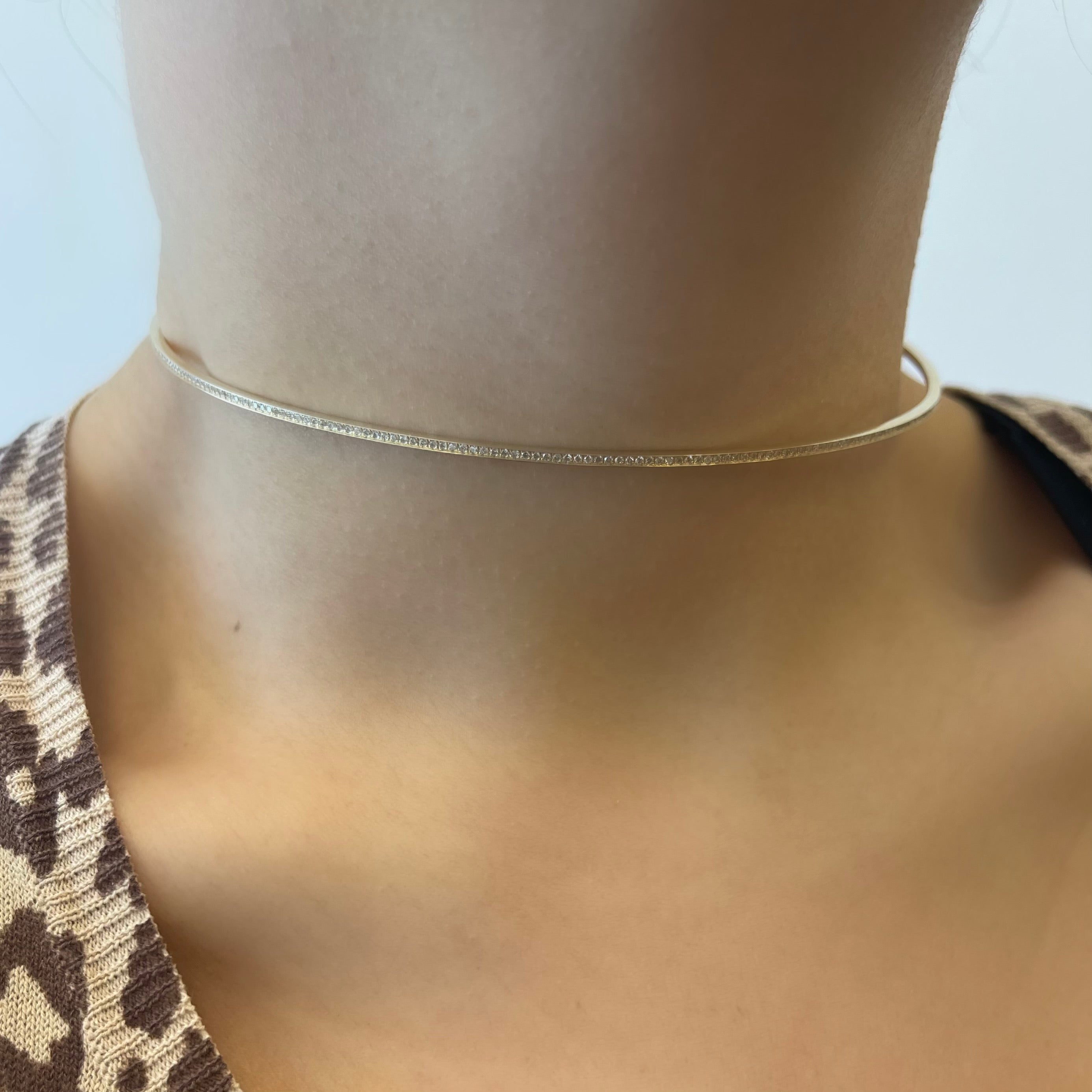 Thin Diamond Pave Choker – 770 Jewelry