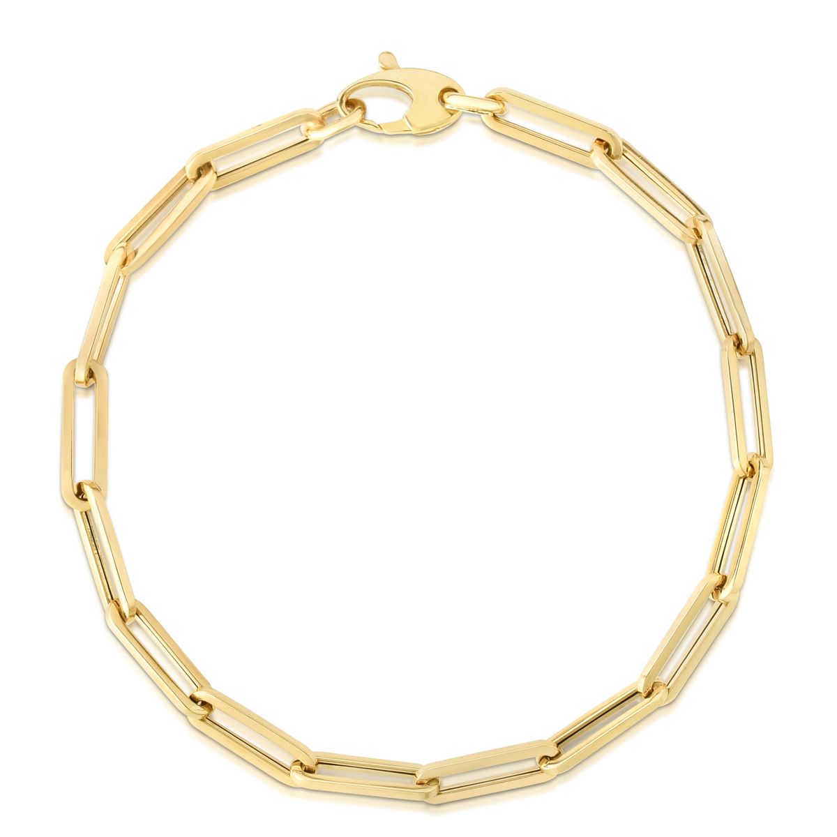 14k 4.2mm Paper Clip Bracelet